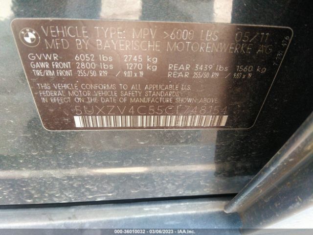 5UXZV4C55CL748154 BMW X5 35i