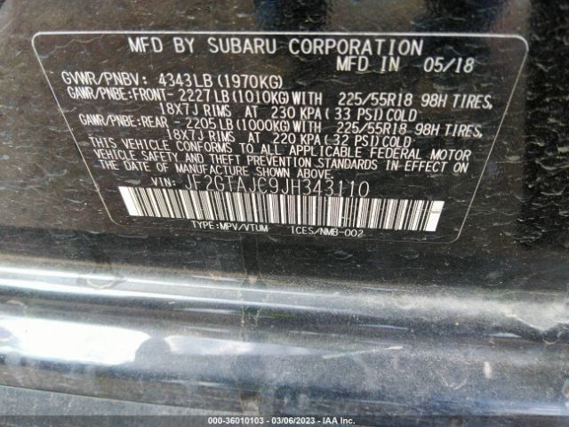 JF2GTAJC9JH343110 Subaru Crosstrek Limited