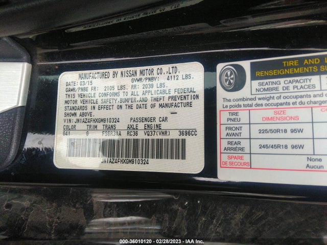 2016 Nissan Z, VIN: JN1AZ4FHXGM910324