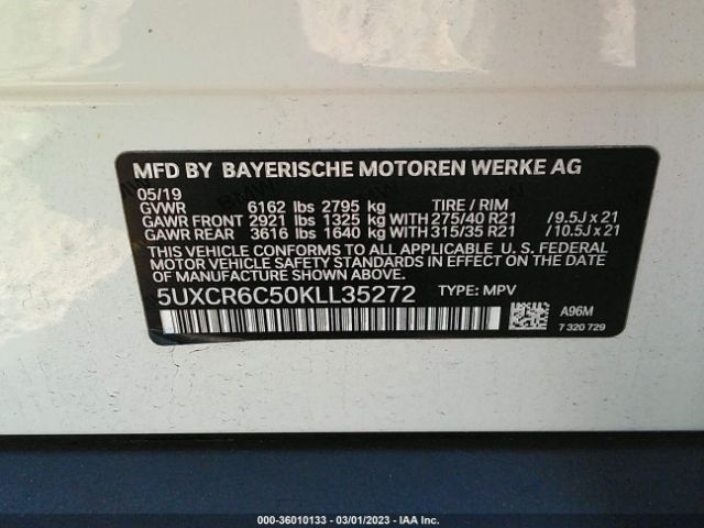 5UXCR6C50KLL35272 BMW X5 Xdrive40i