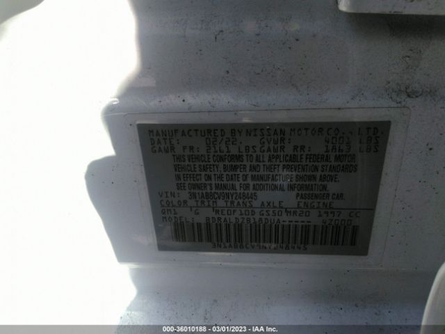 3N1AB8CV9NY248445 Nissan SENTRA SV