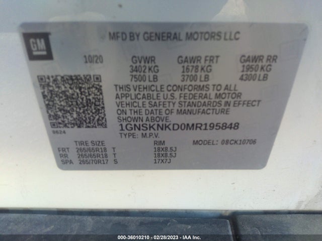 Chevrolet Tahoe Lt 2021 1GNSKNKD0MR195848 Image 9