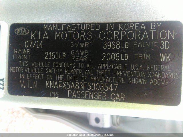 KIA Forte 5-door Ex 2015 KNAFX5A83F5303547 Image 9