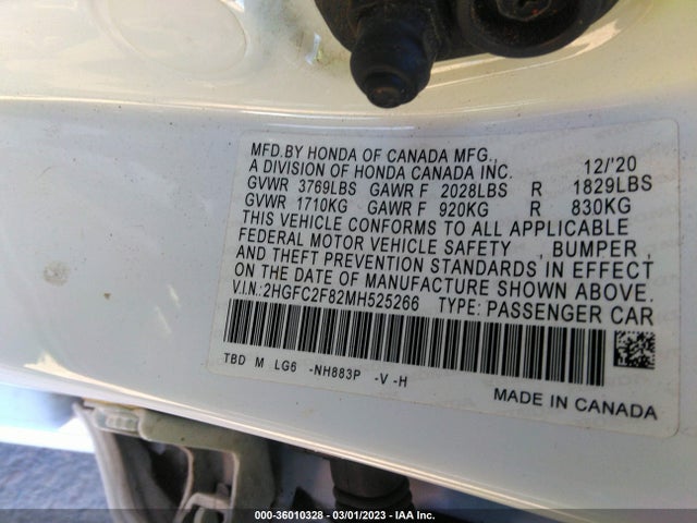 Honda Civic Sedan Sport 2021 2HGFC2F82MH525266 Image 9