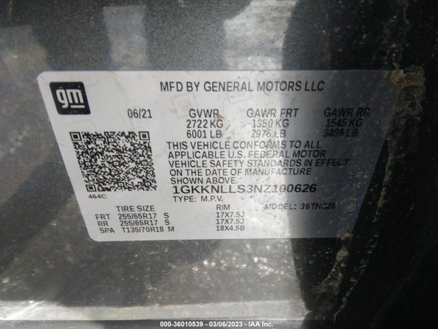 GMC Acadia Awd At4 2022 1GKKNLLS3NZ100626 Image 9