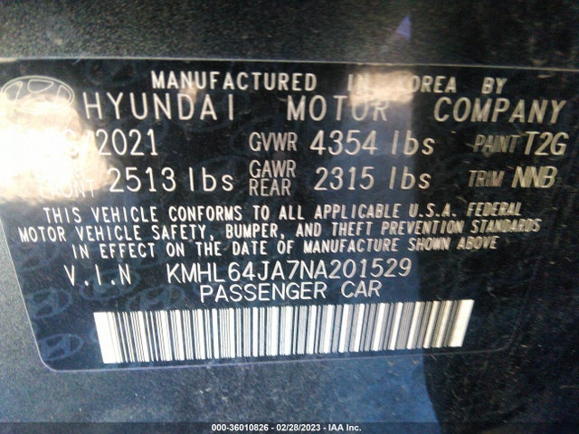 Hyundai SONATA SEL 2022 KMHL64JA7NA201529 Image 10