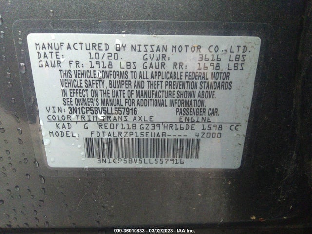 2020 Nissan Kicks, VIN: 3N1CP5BV5LL557916