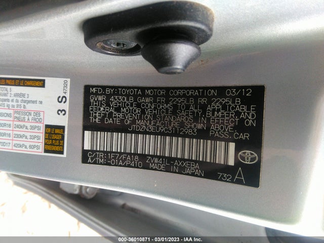Toyota Prius V Two/three/five 2012 JTDZN3EU9C3112983 Image 9
