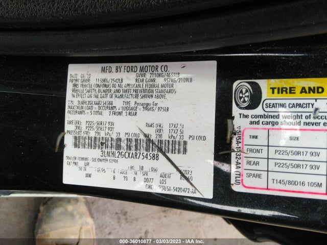 Lincoln MKZ 2010 3LNHL2GCXAR754588 Image 9