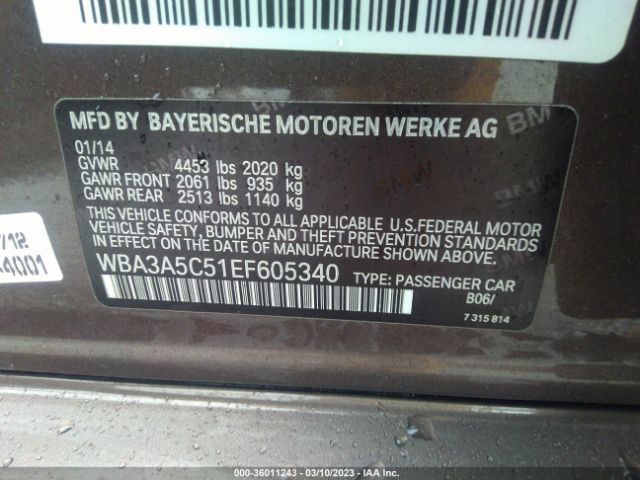 WBA3A5C51EF605340 BMW 3 Series 328i