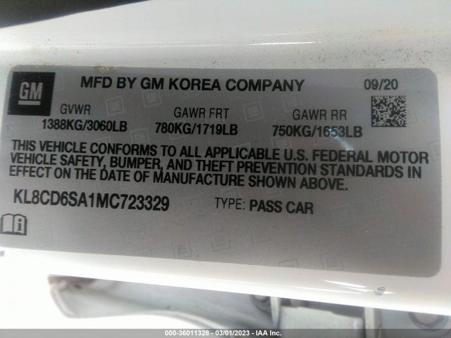 Chevrolet SPARK 1LT 2021 KL8CD6SA1MC723329 Image 11