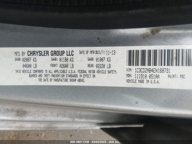 Dodge AVENGER SE 2014 1C3CDZAB4EN168731 Image 10