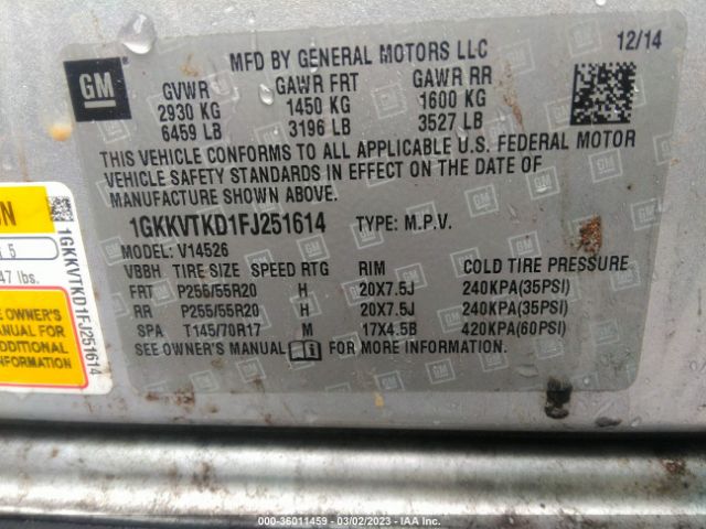 1GKKVTKD1FJ251614 GMC Acadia Denali