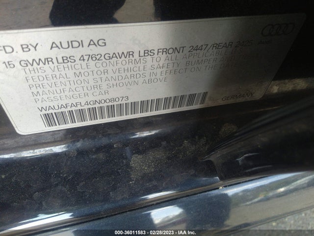 Audi A4 PREMIUM 2016 WAUAFAFL4GN008073 Image 9