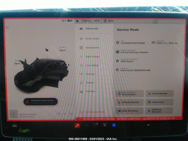Tesla Model Y Performance 2022 7SAYGDEF4NF575698 Image 9