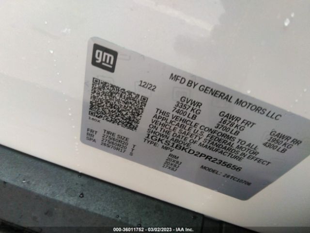 1GKS1BKD2PR235656 GMC YUKON SLT