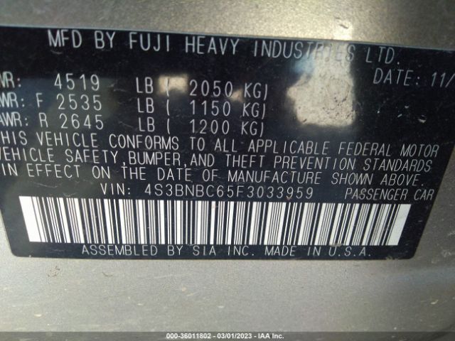 4S3BNBC65F3033959 Subaru Legacy 2.5i Premium