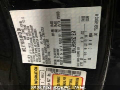 3LN6L5F98HR621854 Lincoln Mkz Reserve