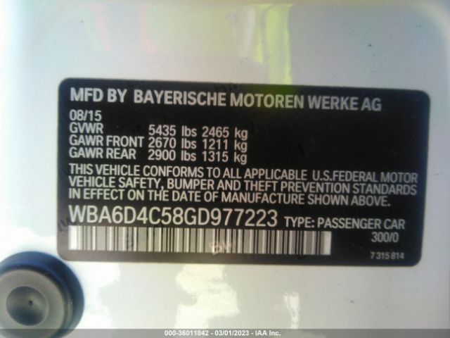 WBA6D4C58GD977223 BMW 6 Series 650i