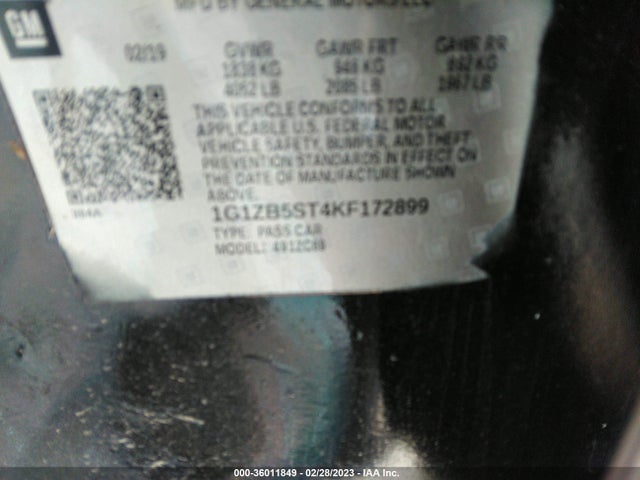 Chevrolet MALIBU LS 2019 1G1ZB5ST4KF172899 Image 10