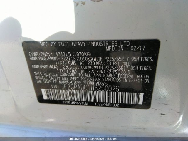 JF2GPADC1H8250026 Subaru Crosstrek Premium