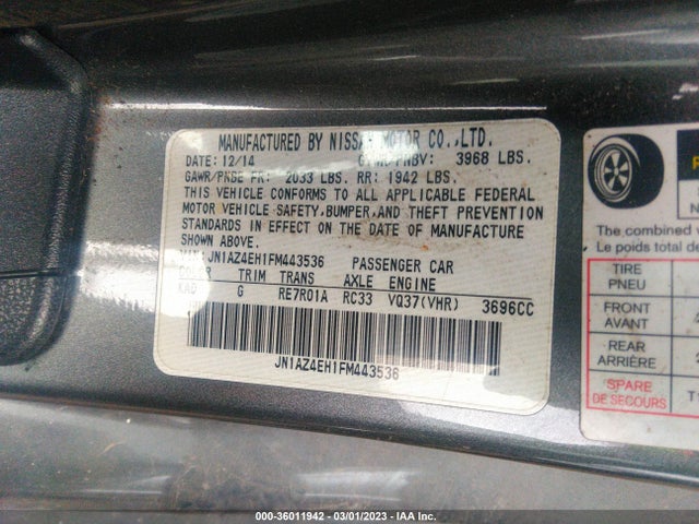 Nissan 370Z 2015 JN1AZ4EH1FM443536 Image 10
