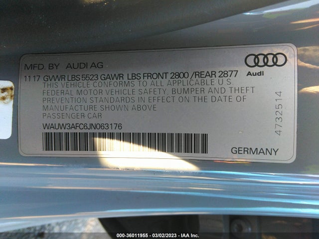 2018 Audi A7, VIN: WAUW3AFC6JN063176