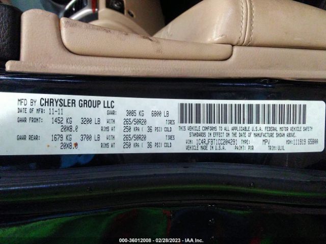 1C4RJFBT1CC204291 Jeep Grand Cherokee Limited