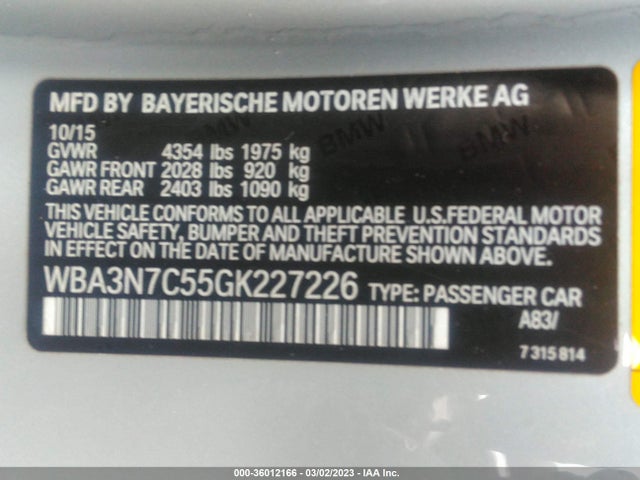 BMW 4 Series 428i 2016 WBA3N7C55GK227226 Image 9