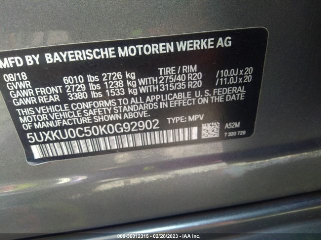 5UXKU0C50K0G92902 BMW X6 Sdrive35i