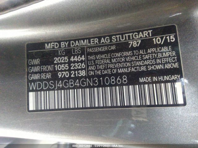 WDDSJ4GB4GN310868 Mercedes-Benz Cla Cla 250