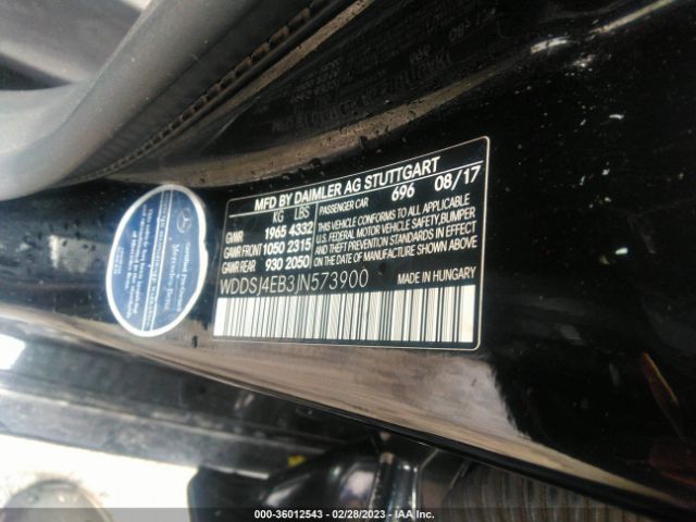 WDDSJ4EB3JN573900 Mercedes-Benz Cla Cla 250