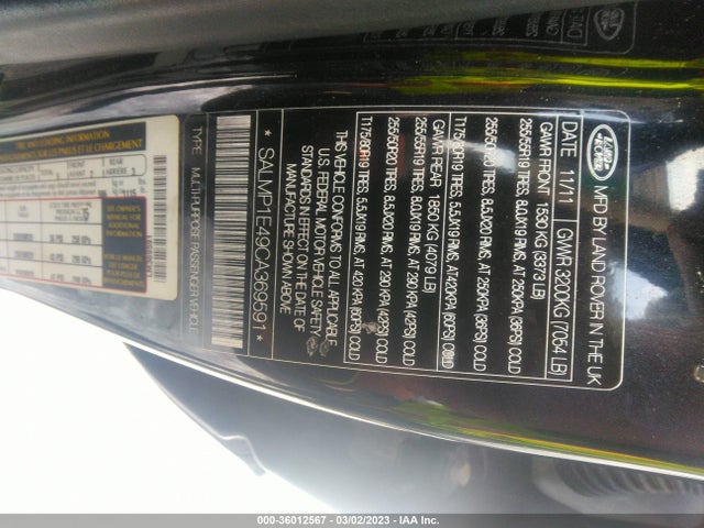 Land Rover Range Rover Sc Autobiography 2012 SALMP1E49CA369591 Image 10
