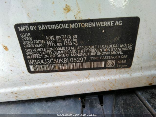 WBA4J3C50KBL05297 BMW 4 Series 430i Xdrive