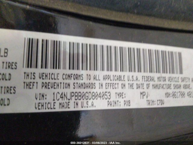 1C4NJPBB0GD804053 Jeep Patriot Sport
