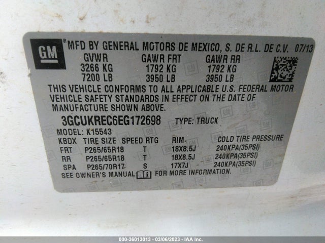 Chevrolet Silverado 1500 Lt 2014 3GCUKREC6EG172698 Image 9