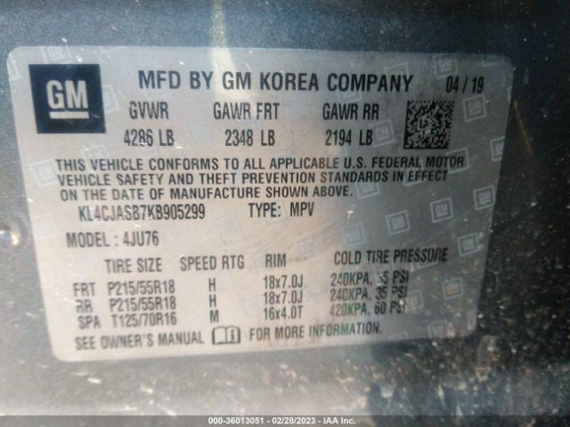 KL4CJASB7KB905299 Buick Encore Preferred