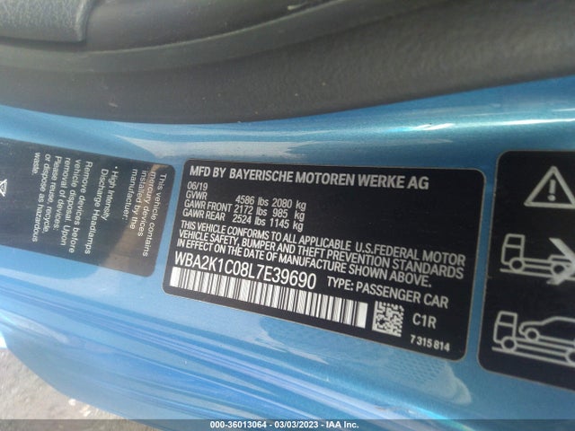 2020 BMW 2 Series, VIN: WBA2K1C08L7E39690