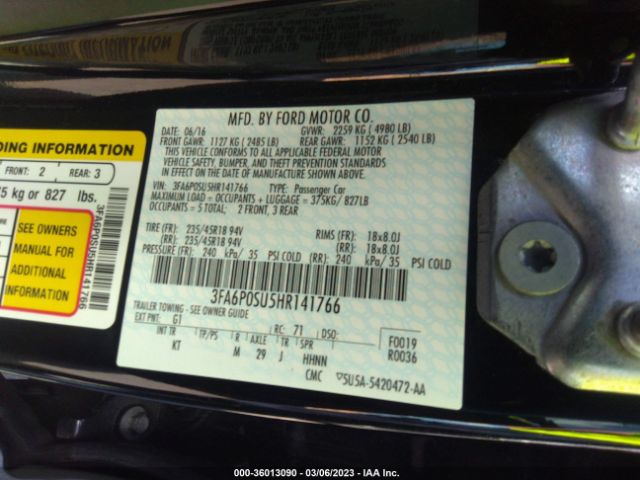 3FA6P0SU5HR141766 Ford Fusion Energi Titanium/platinum