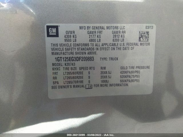 1GT125EG3DF209883 GMC Sierra 2500hd Denali