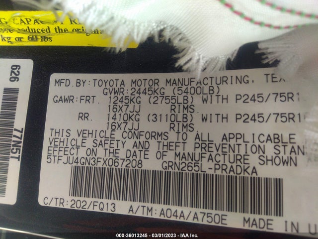 Toyota Tacoma Prerunner 2015 5TFJU4GN3FX067208 Image 10