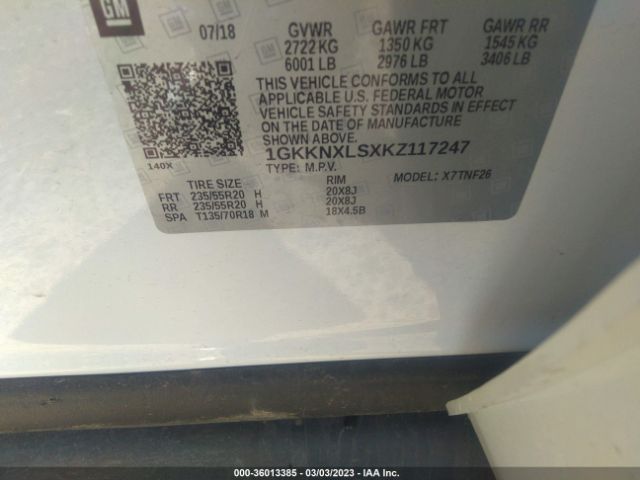 1GKKNXLSXKZ117247 GMC Acadia Denali
