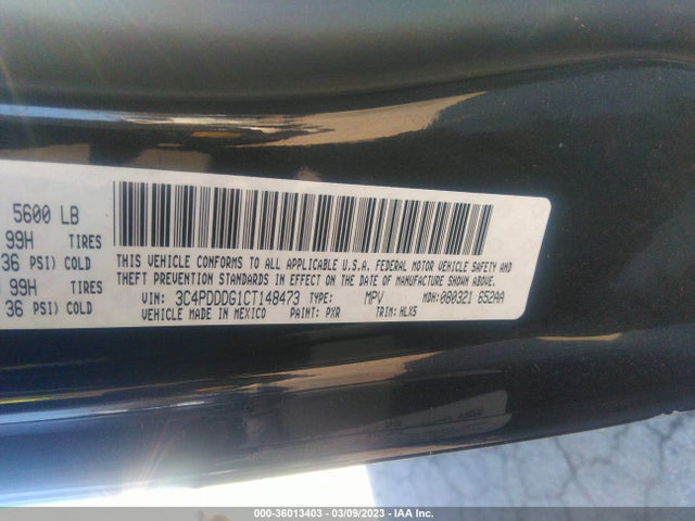 2012 DODGE JOURNEY CREW VIN: 3C4PDDDG1CT148473