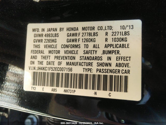 JH4KC1F52EC007156 Acura Rlx Tech Pkg