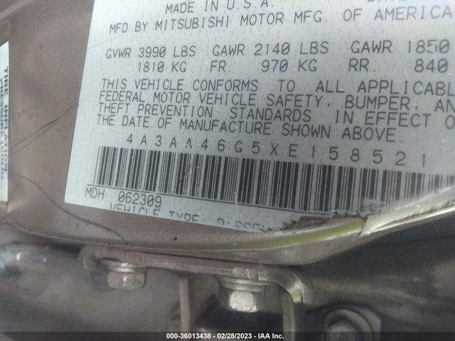 4A3AA46G5XE158521 Mitsubishi GALANT ES