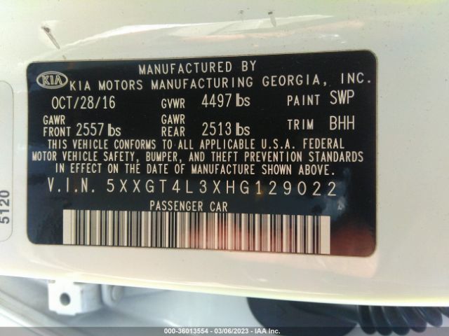 5XXGT4L3XHG129022 KIA Optima Lx