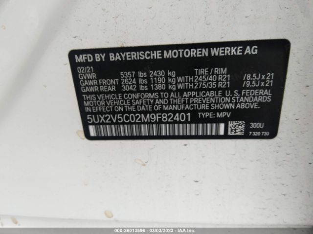 5UX2V5C02M9F82401 BMW X4 M40i