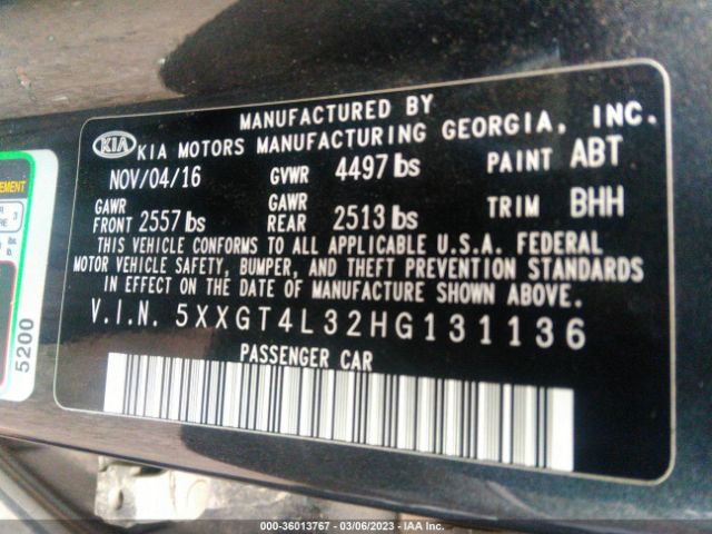 5XXGT4L32HG131136 KIA Optima Lx