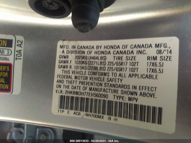 Honda Cr-v Ex-l 2014 2HKRM3H77EH560090 Image 10