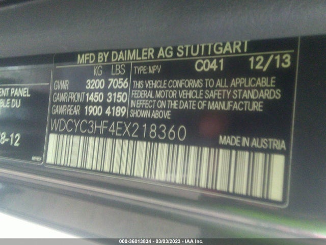 2014 Mercedes-Benz G-Class, VIN: WDCYC3HF4EX218360
